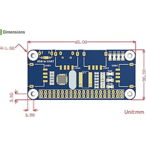 HUB HAT USB de 4 puertos para Raspberry Pi_6