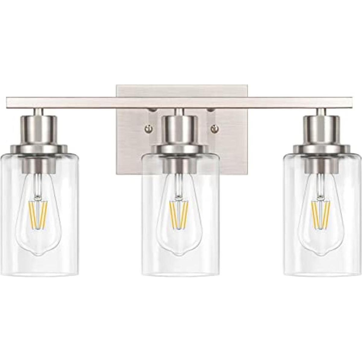 Watyo Lámpara de tocador de baño de 3 luces lámpara de