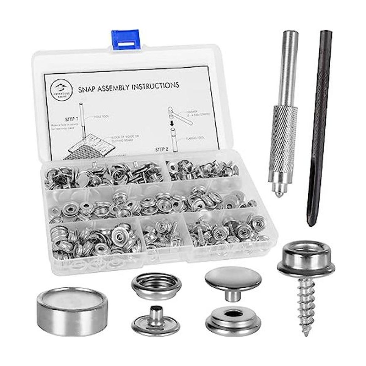 CreekCove Marine Kit de botones a presión de lona de 228