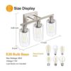 Watyo Lámpara de tocador de baño de 3 luces lámpara de_3