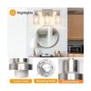 Watyo Lámpara de tocador de baño de 3 luces lámpara de_2