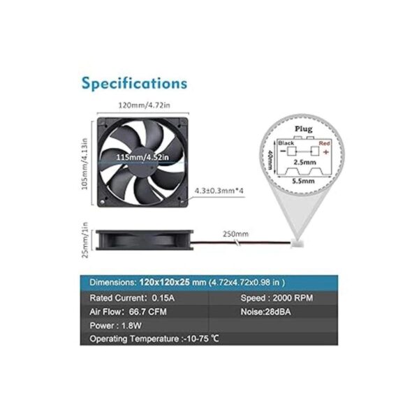 Wathai 4.724 in x 0.984 in sin escobillas DC enfriador_2
