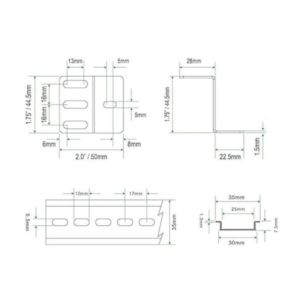 WatchfulEyE Soporte de montaje de riel DIN Kit de riel_4