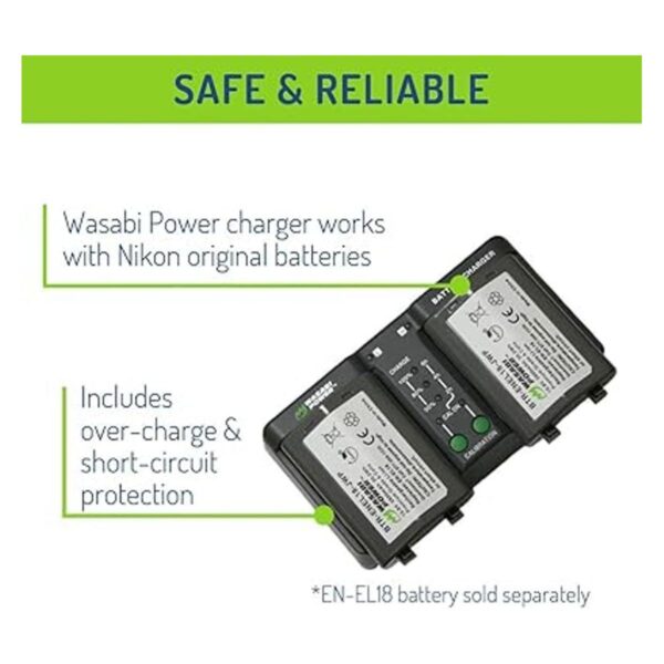 Wasabi Power Cargador de batería dual para Nikon ENEL18_2