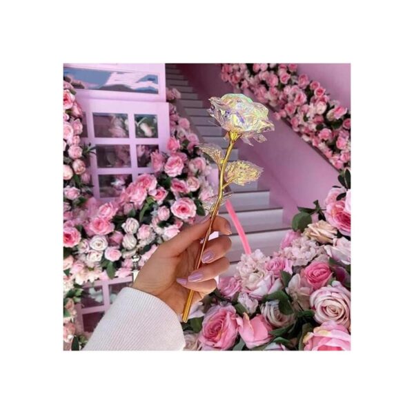 10 piezas de rosa de oro colorido de 24 quilates