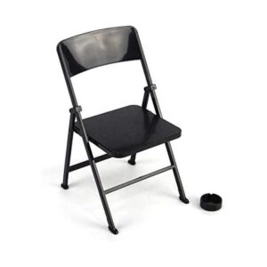 Warmtree Silla plegable negra a escala 16 para figura de_1