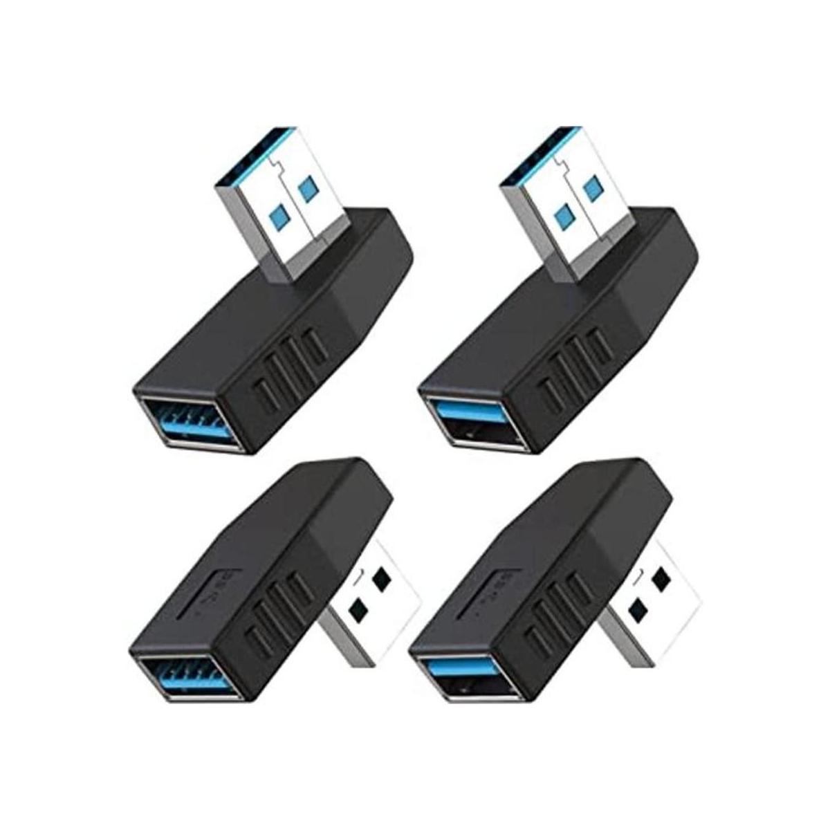 Warmstor Adaptador USB 3.0 macho a hembra de 90 grados de