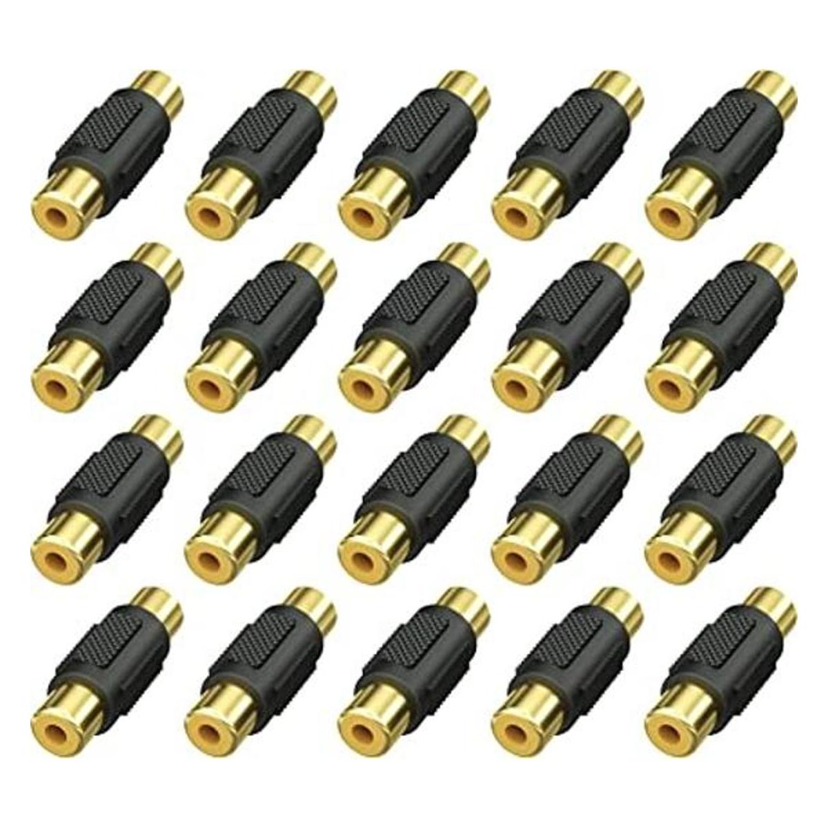 Warmstor Paquete de 20 adaptadores RCA hembra a hembra de