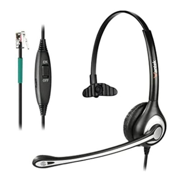 Wantek Auriculares de teléfono con cable mono con_1