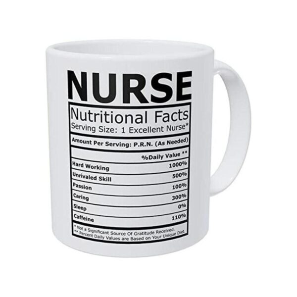 Wampumtuk Nurse Nutrition Facts Taza de café divertida de_1