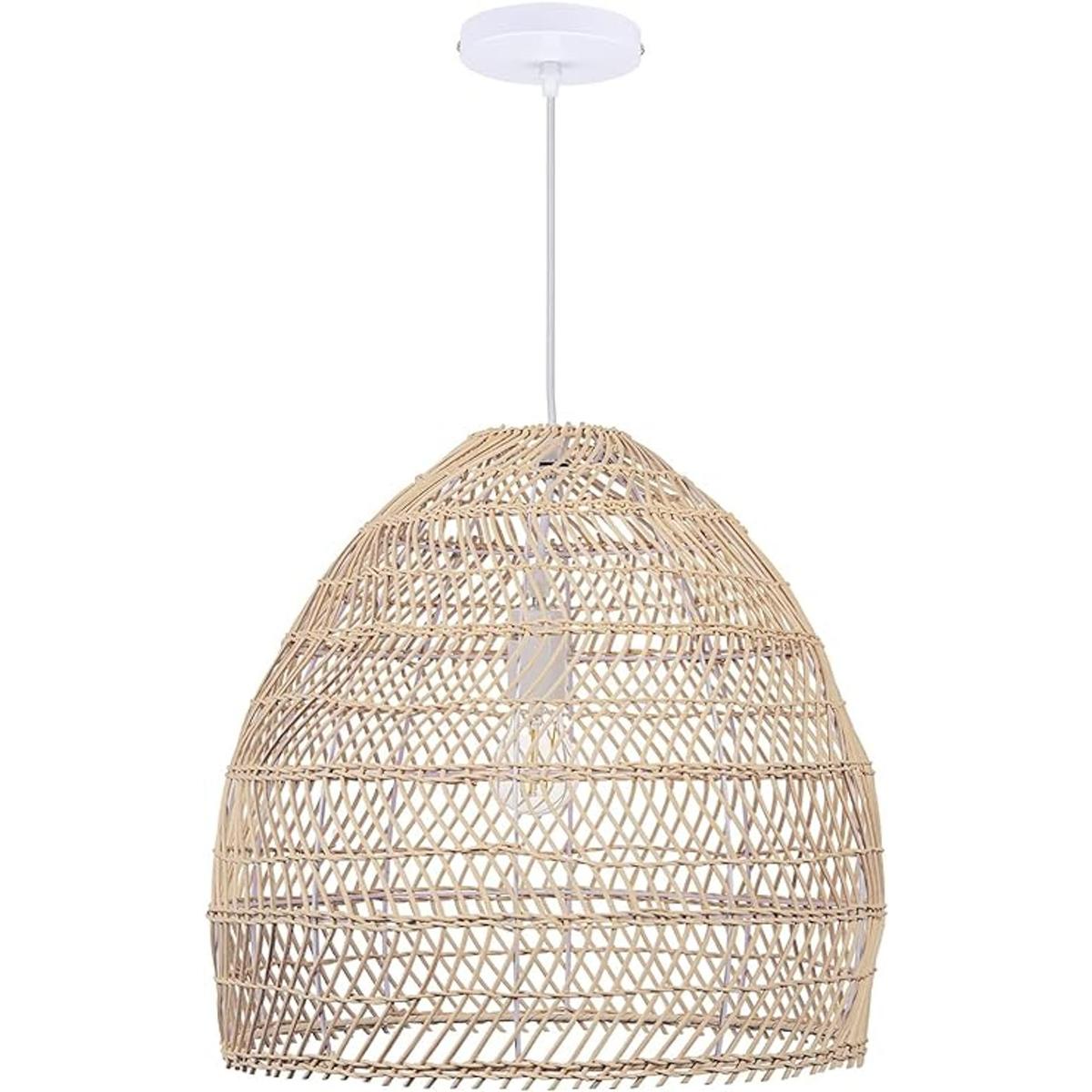 WalmHomie Lámpara colgante tejida de ratán natural de