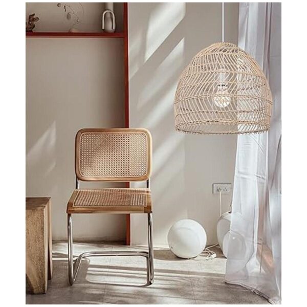WalmHomie 1 luz de techo de ratán colgante de mimbre para_5
