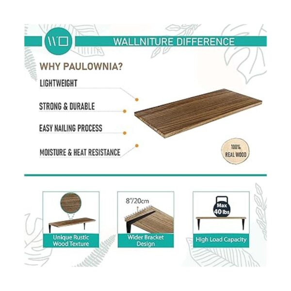 Wallniture Arras Estantes flotantes de 24 x 8 pulgadas