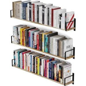 Wallniture Toledo Juego de 3 estanterías flotantes de