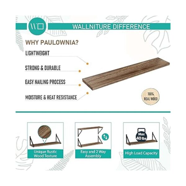 Wallniture Bora Estantes flotantes 24 x 6 pulgadas