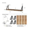 Wallniture Bora Estantes flotantes 24 x 6 pulgadas
