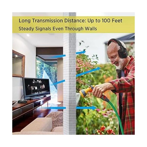 WallarGe Auriculares inalámbricos para ver TV con base de_4