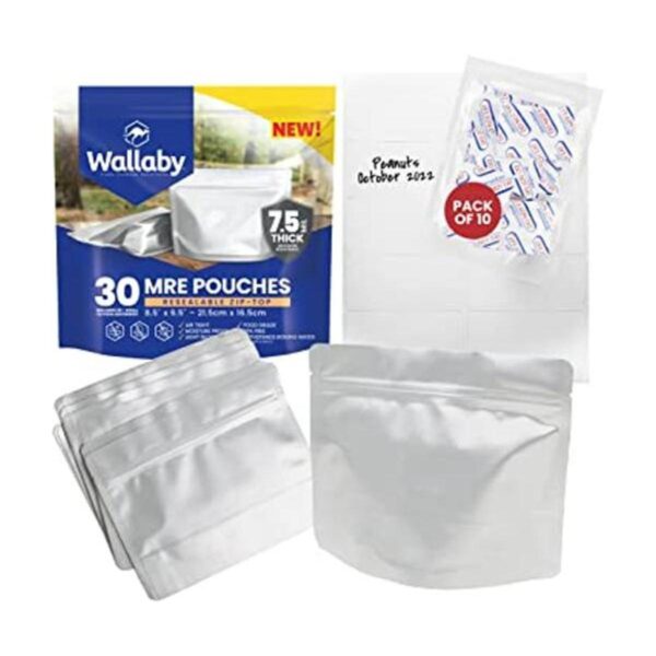 Wallaby MRE Paquete de bolsas de Mylar 30 bolsas de pie_1