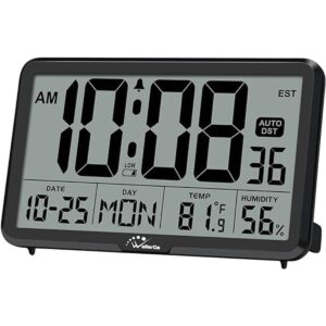 WallarGe Reloj de pared digital automático funciona con_1