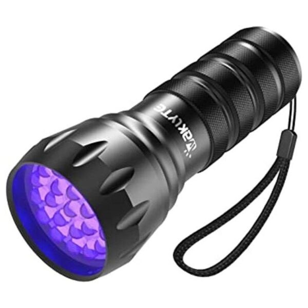 Waklyte Luz negra luz UV 21 LED mini linterna de luz