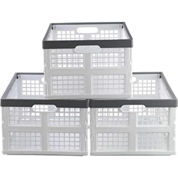 Waikhomes Cesta plegable de 30 L juego de 3 cajas