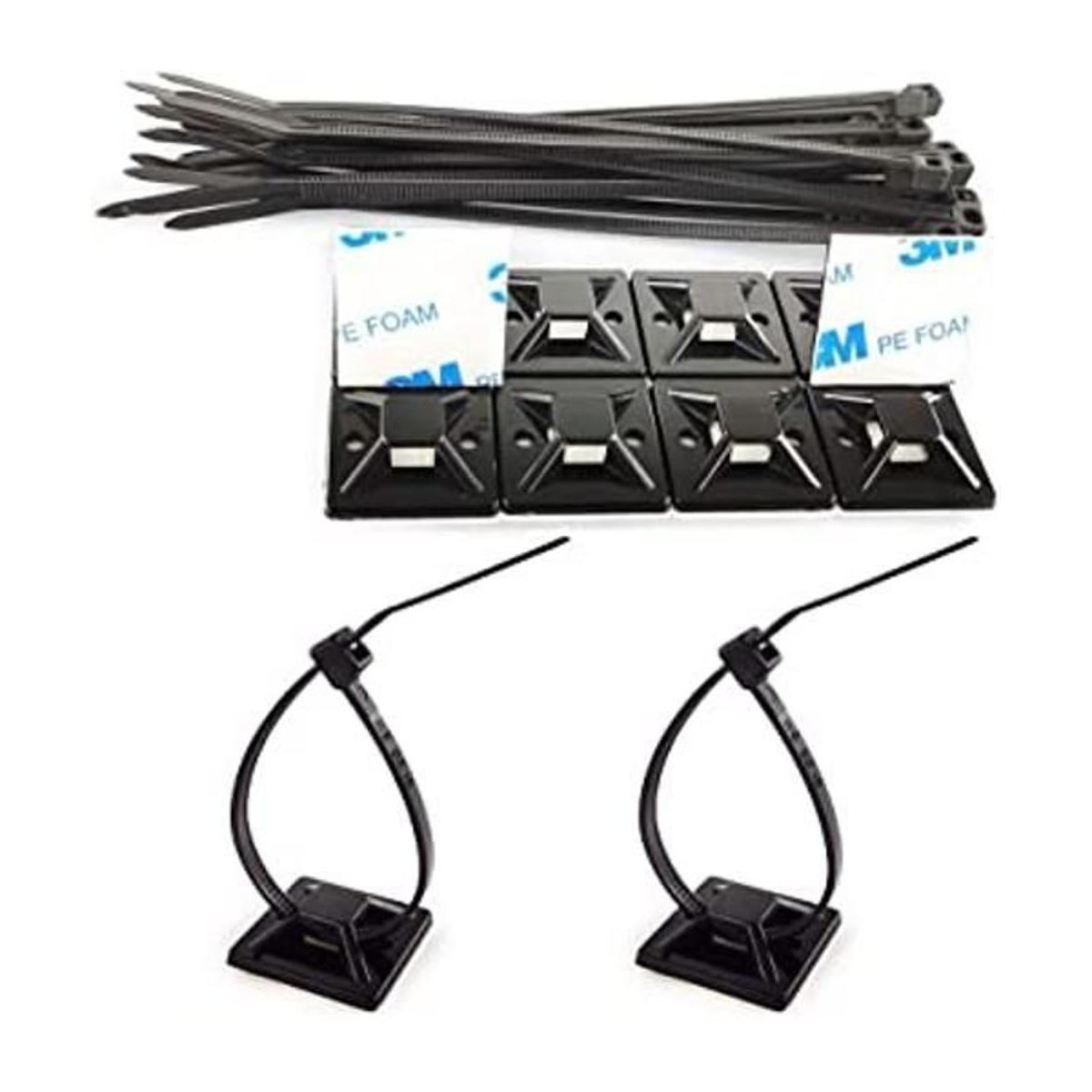 Strong Self Adhesive Wire Clips Cable Zip Tie Mounts 34