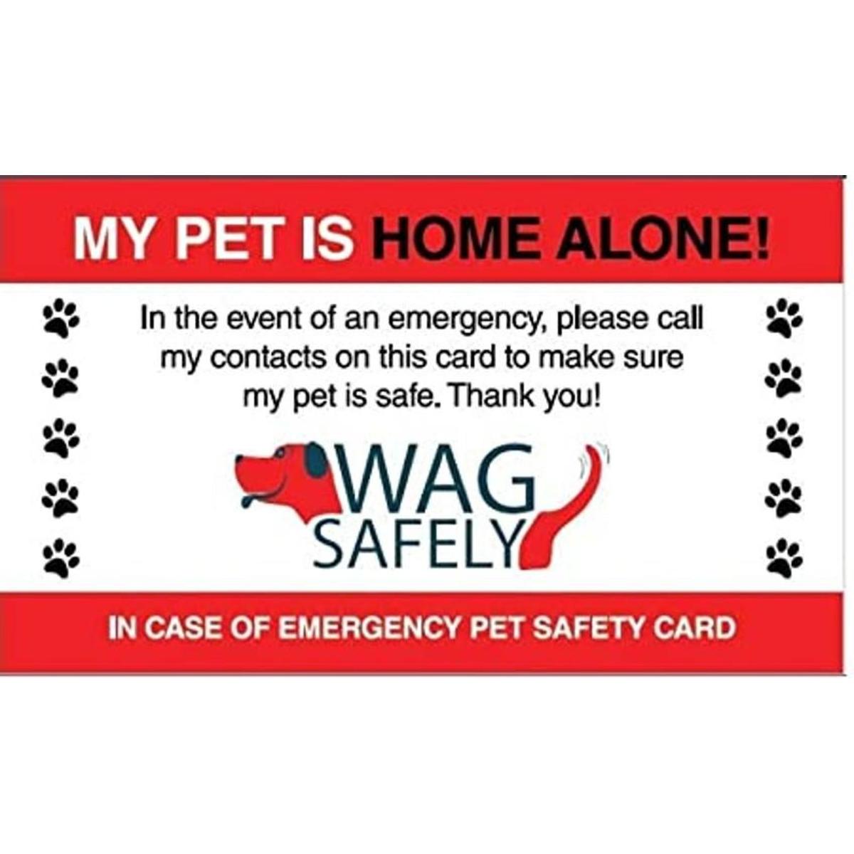 Pet Home Alone cartera Tarjetas de emergencia Conjunto de