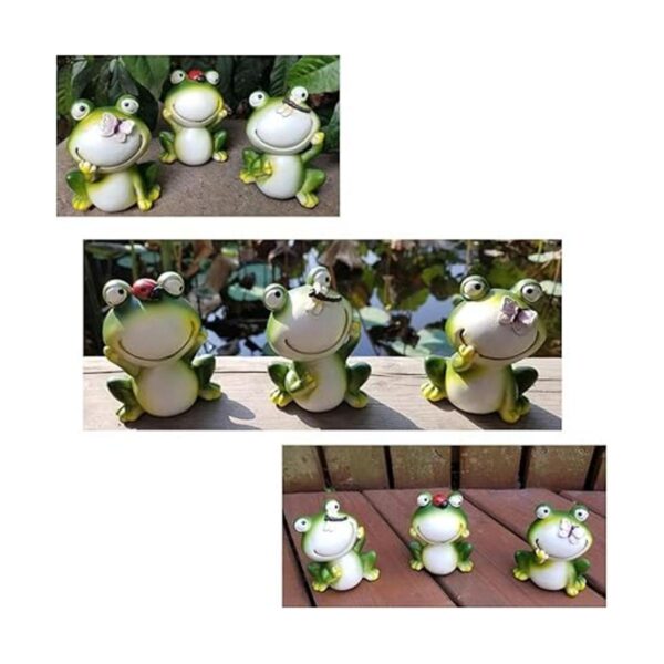 UXMOO Rana de jardín S3 adornos Polyresin decoración_5