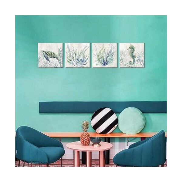 WZSart Plantas de animales del océano decoración de baño_5