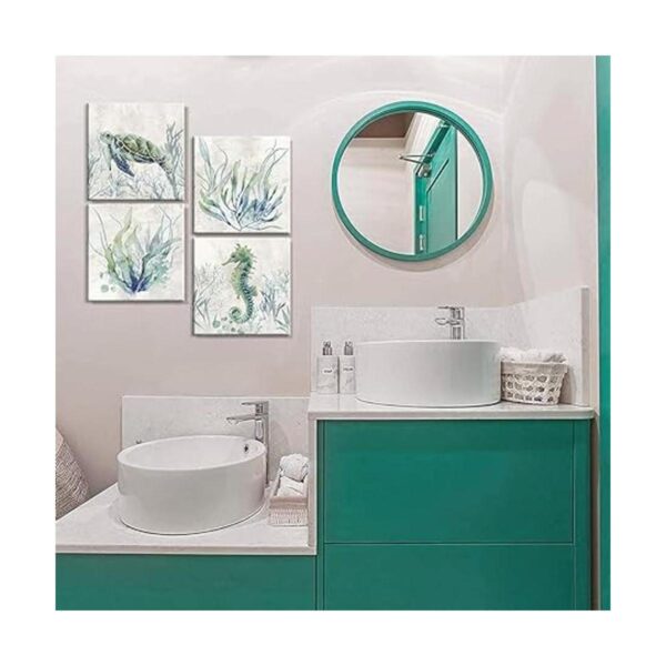 WZSart Plantas de animales del océano decoración de baño_2