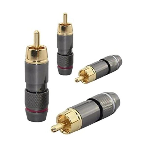 4 Pcs Hi Final RCA Male Plug adaptador audio Phono_1