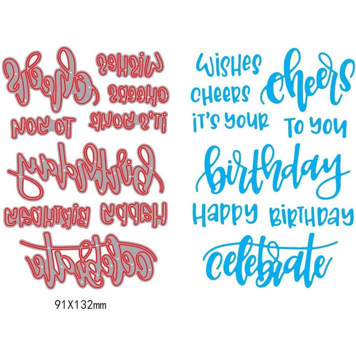 Wishes Cheers Sentiment Dies Cutings Sello transparente