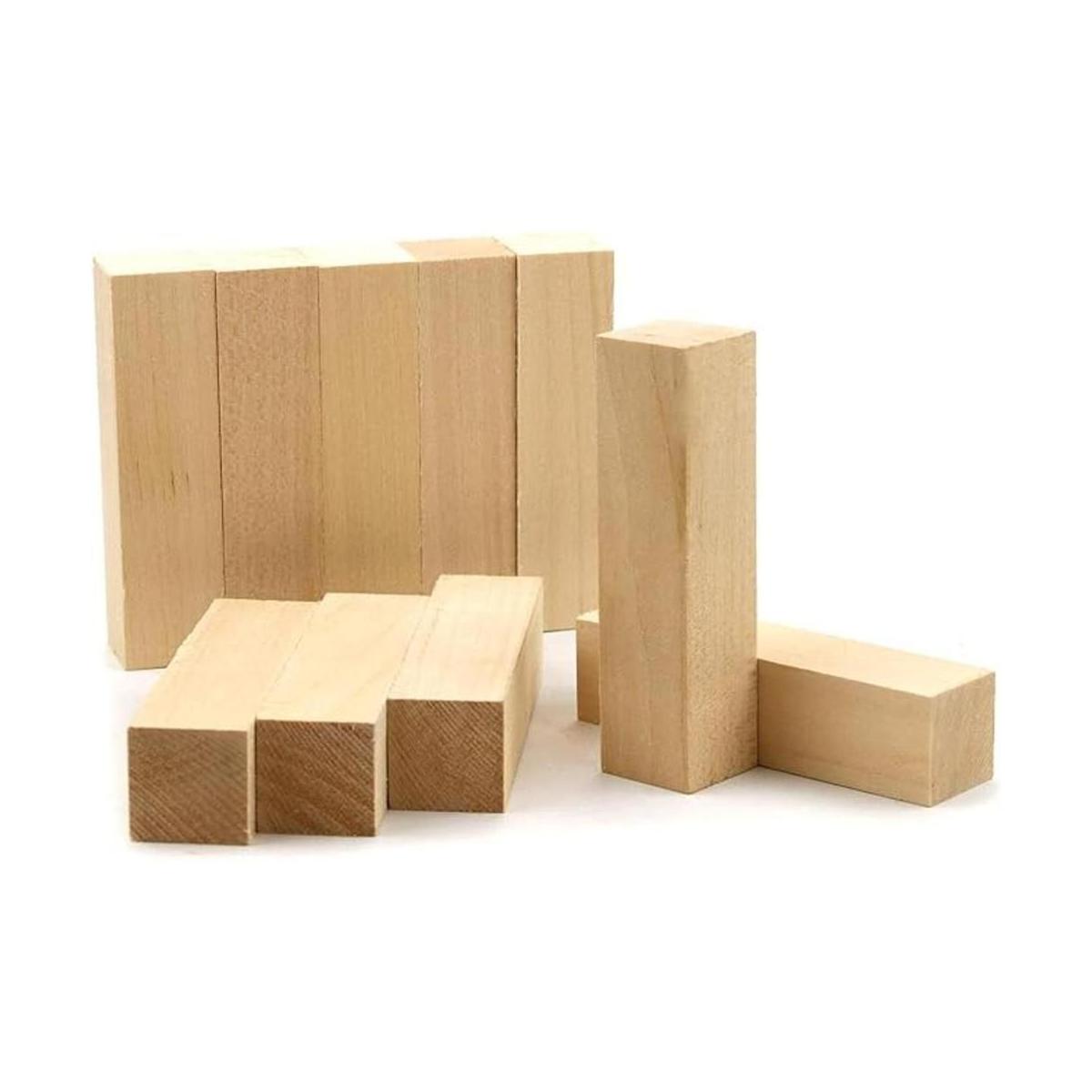 WYKOO Paquete de 10 bloques de tallado de tilo 4 x 1 x 1