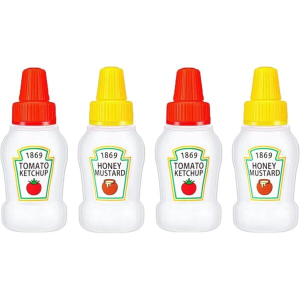 WXOIEOD Mini botella de ketchup de 4 piezas para