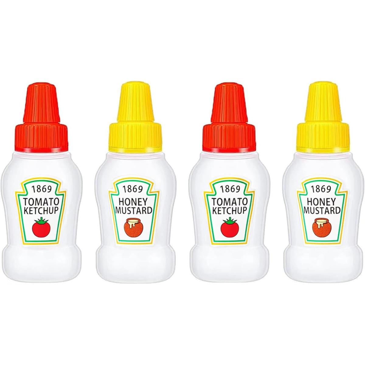 WXOIEOD Mini botella de ketchup de 4 piezas para