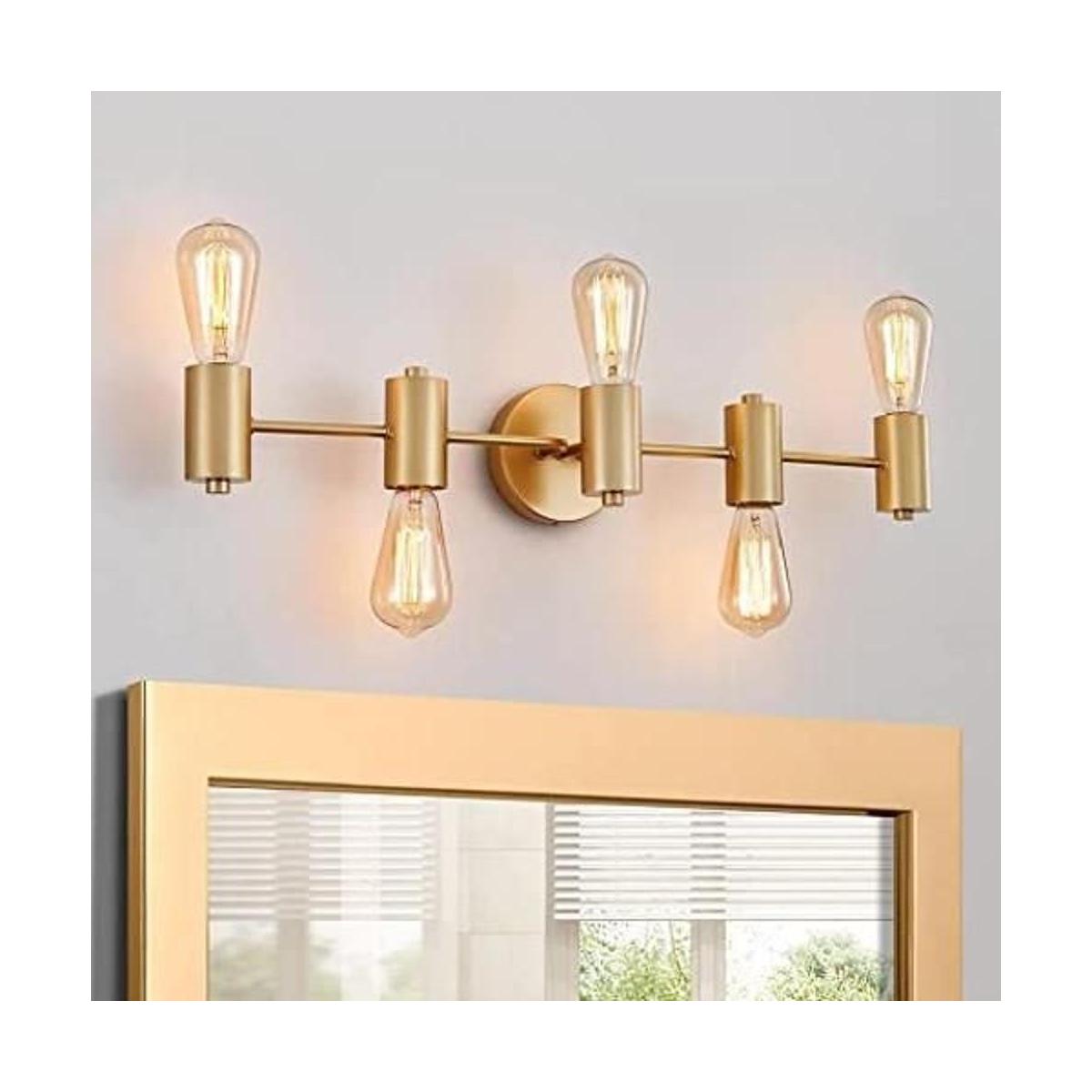 WUZUPS Lámpara de baño de 5 luces Morden para tocador de