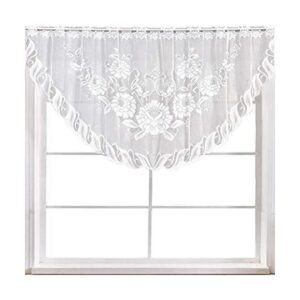 Cortinas de gasa traslúcidas con diseño floral de color_1
