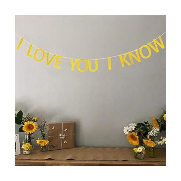 Bandera con texto I Love You I Know bandera de boda con_5