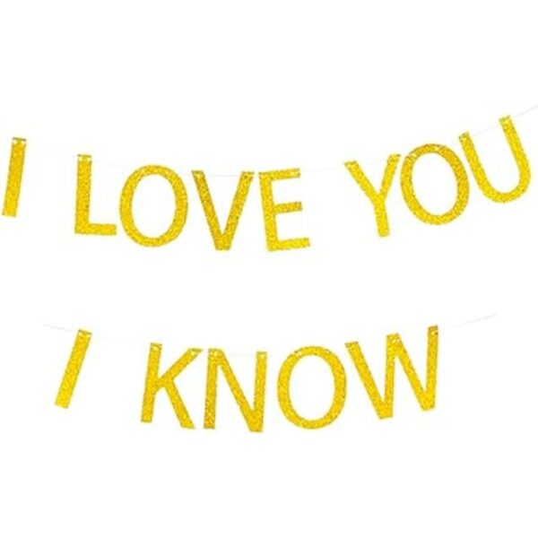 Bandera con texto I Love You I Know bandera de boda con_4