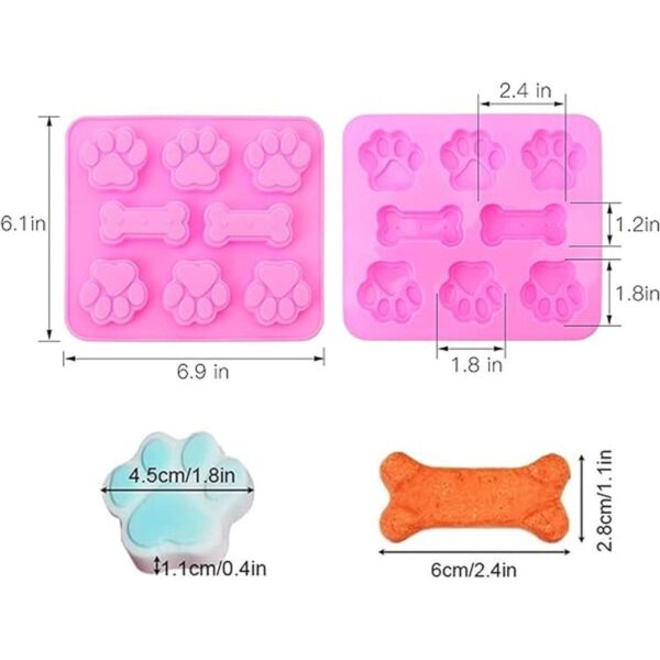 Paquete de 2 moldes de silicona para cachorros patas de_3