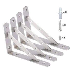 WSZDA Soportes de estante de 10.0 in 4 piezas de acero