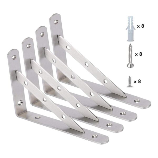 WSZDA Soportes de estante de 10.0 in 4 piezas de acero