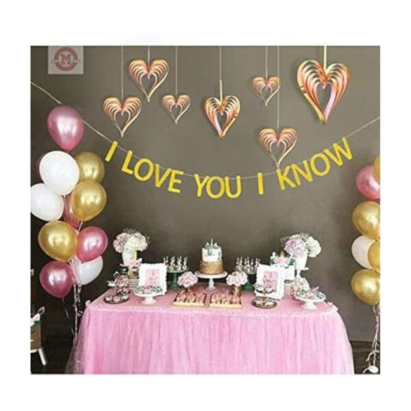 Bandera con texto I Love You I Know bandera de boda con_6