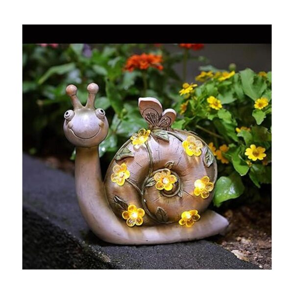 WSgift Figura de caracol de resina para jardín funciona_2