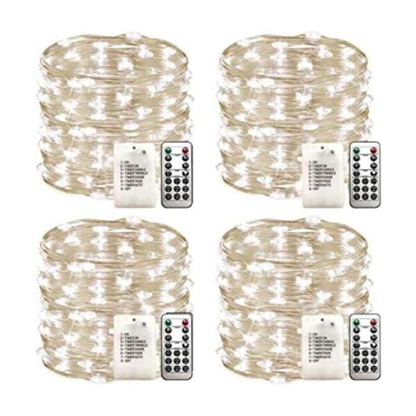 WSgift Paquete de 4 luces LED de 33 pies 100 luces LED