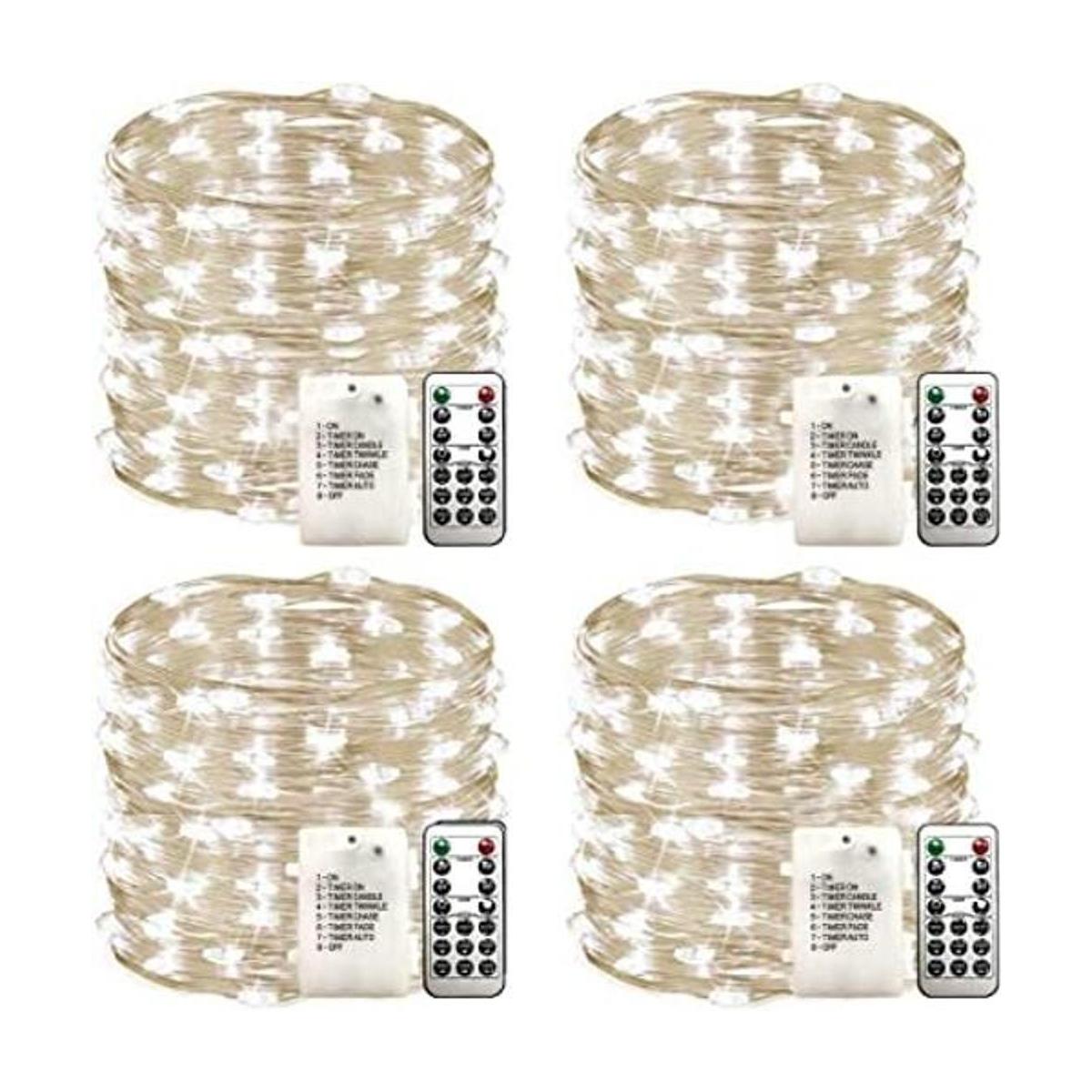 WSgift Paquete de 4 luces LED de 33 pies 100 luces LED