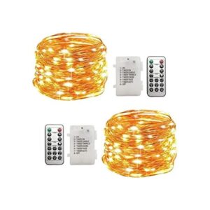WSgift Paquete de 2 luces LED blancas cálidas de 20 pies y