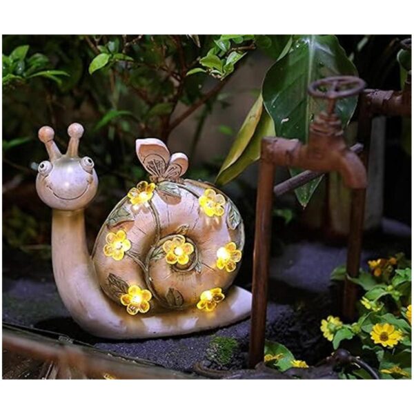 WSgift Figura de caracol de resina para jardín funciona_3