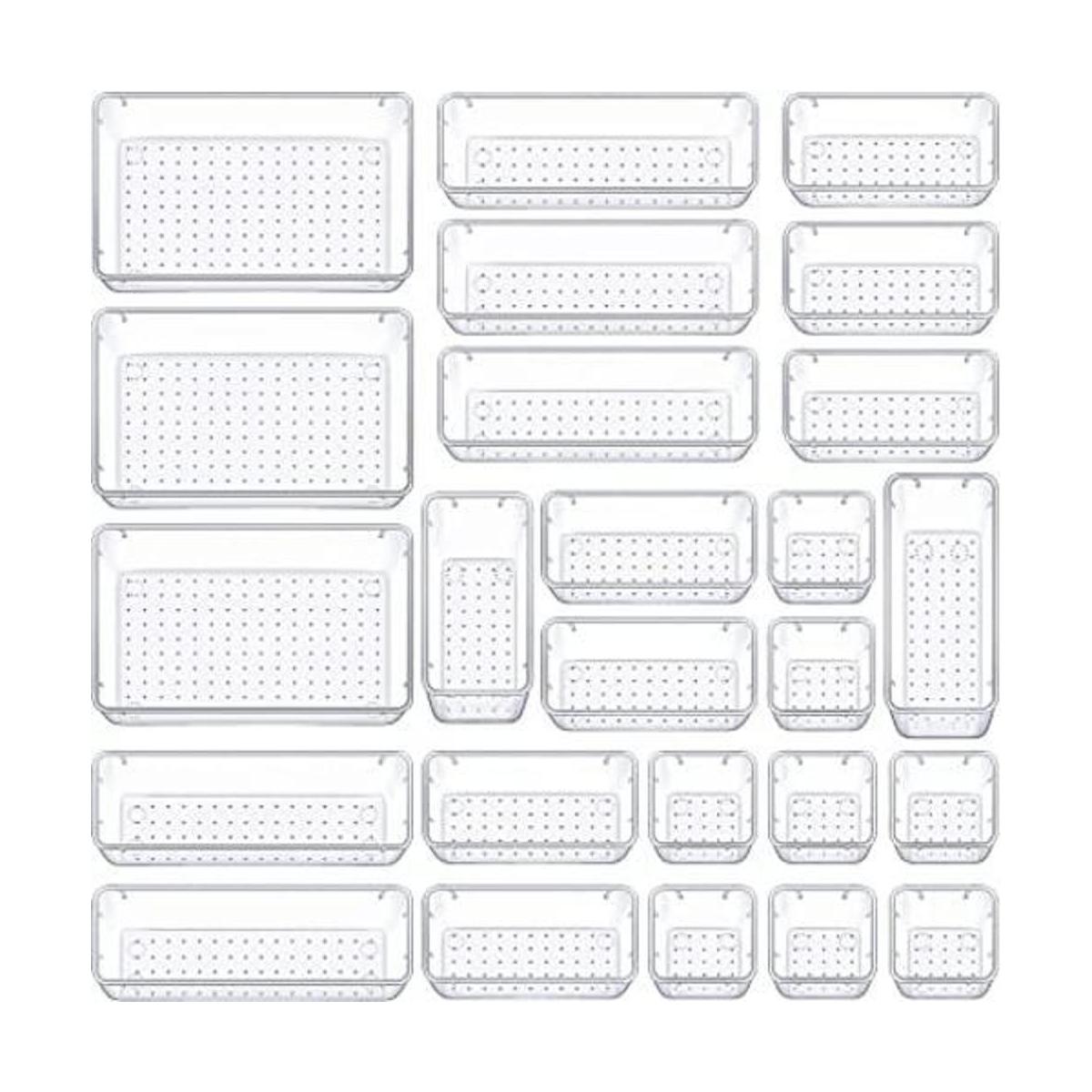 WOWBOX Juego de 25 organizadores de cajones de plástico