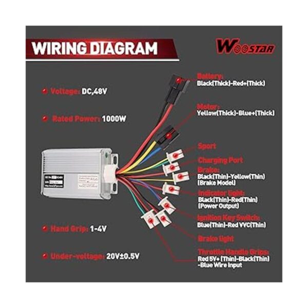 WOOSTAR Controlador de velocidad de motocicleta de 48 V_4